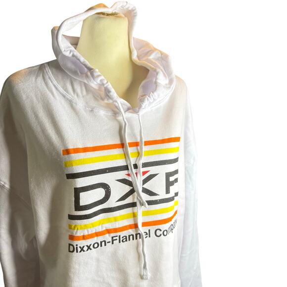 Dixxon Flannel Co. DXF Retro Stripe Cropped Hoodie, White, Women's Medium, NWOT - Picture 5 of 8